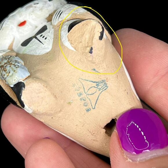 Vintage Cat Clay Whistle Russian Folk Art Hand Painted Male Wearing Tuxedo READ - Picture 8 of 8